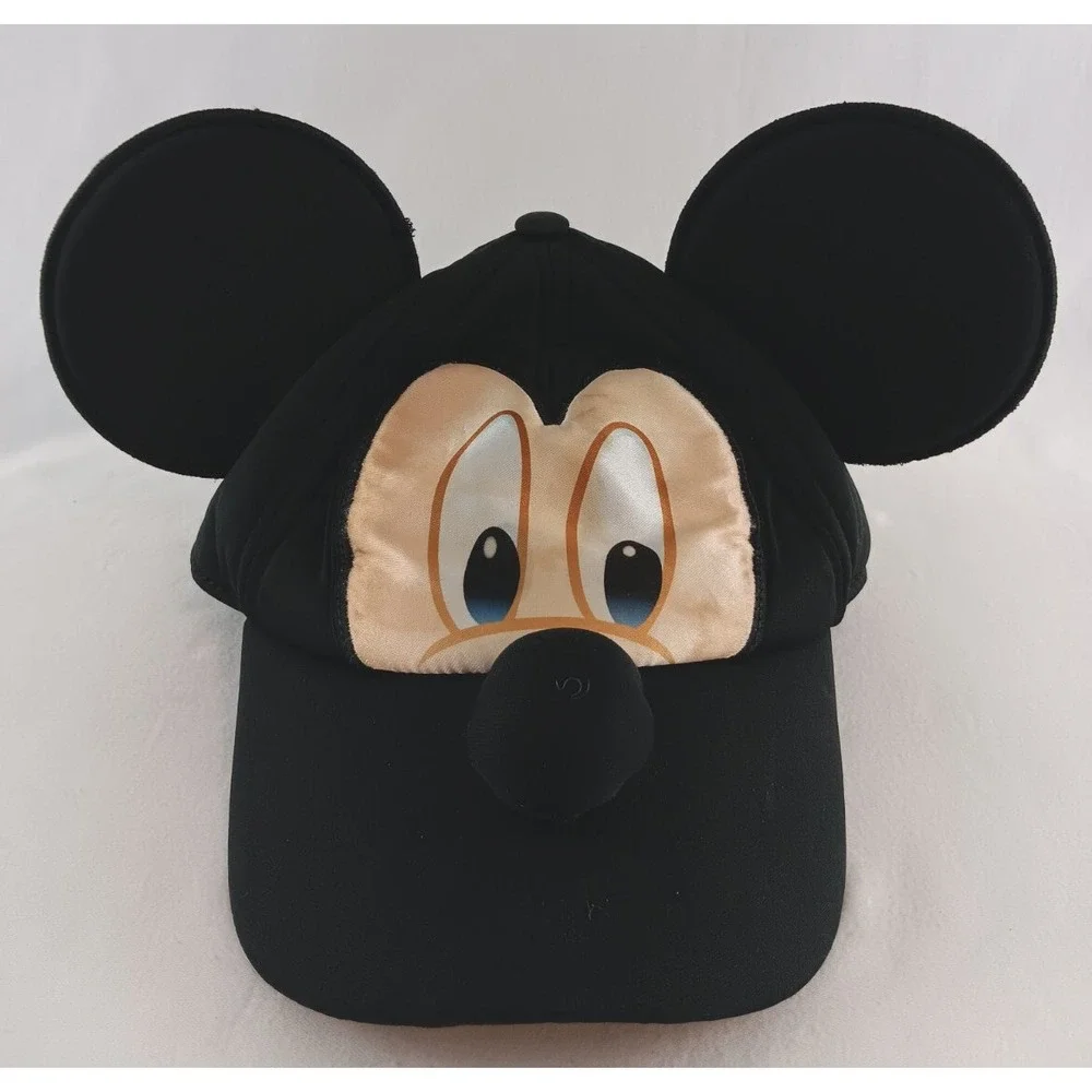 Disney on Ice Mickey Mouse Face Ears Hat Cap Junior Black Boys Baseball Hat